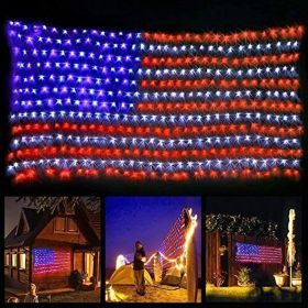 American Flag Lights Super Bright LEDs; Waterproof LED US Flags Light for 4th of July Decorations; Memorial Day; Independence Day; Garden; Yard;