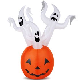 5.9 FT Halloween Inflatable Pumpkin Ghost Outdoor Decorations