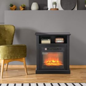 27" Freestanding Electric Fireplace with Mantel (Option: Black-800x550x260 mm)