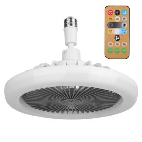White-Grey Options -- 1Pc Ceiling Fan With Lights Remote Control 9.44in E27 Socket Fanlight With Dimmable Dimming Light Color Brightness 3 Fan Sp (Option: Grey)