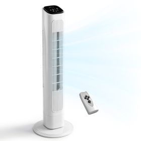 36 Inch Tower Fan, 110V 45W Quiet Cooling Column Fan With Copper Motor, Touch & Remote Control, 3 Speeds 3 Modes, 9H Timer, Wide Oscillating Stan (Option: White)