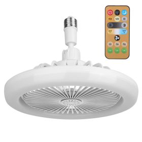White-Grey Options -- 1Pc Ceiling Fan With Lights Remote Control 9.44in E27 Socket Fanlight With Dimmable Dimming Light Color Brightness 3 Fan Sp (Option: White)