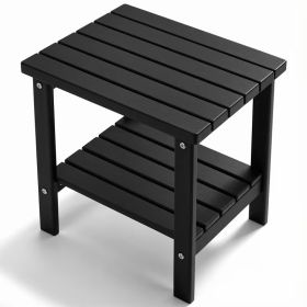 Adirondack Side Table, Square Patio End Table, HDPE Outdoor Side Table, Weather Resistant Small Table for Porch, Pool, Backyard, Beach and Lawn (Color: black)